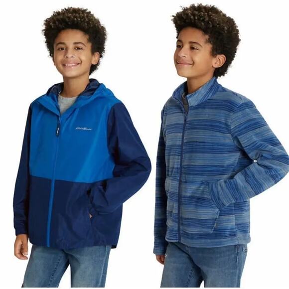 Eddie Bauer Boy’s Jacket Coat 3 in 1 System Navy Blue Large NWT - Picture 4 of 6